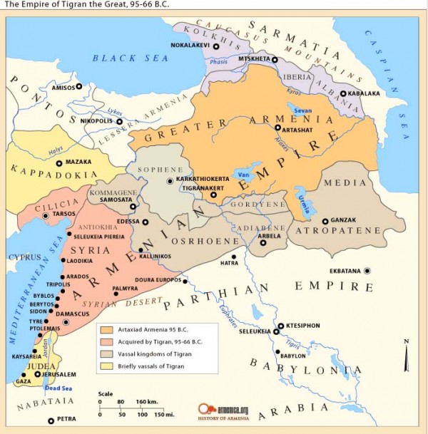 M.Ö. 69 yılı itibarıyla Büyük Tigran’ın devleti