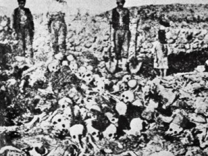 BW ONLY
IMF47 - 19150101 - -, - : An unlocated document shows a man standing besides the bodies of Armenian victims of Turkish deportation in the second part of the 1910's. Turkey quickly condemned approval by the French senate early 08 November 2000 of a bill recognising the killings of Armenians in the Ottoman Empire in 1915 as genocide and said the vote had already harmed relations between the two states. EPA PHOTO CRDA/-/eba/ao