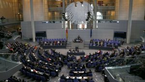 General view of the newly appointed German government during a meeting of the Bundestag, Germany's lower house of parliament, in Berlin December 17, 2013. German Chancellor Angela Merkel was elected to a third term as chancellor in a vote in the German lower house of parliament on Tuesday, paving the way for her new "grand coalition" government to be sworn in and formally take power later in the day.      REUTERS/Tobias Schwarz (GERMANY  - Tags: POLITICS)