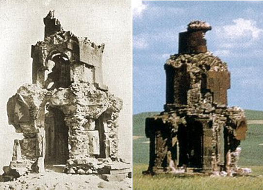 Bir başka görüntüsü daha Kilisenin yıkımından kısa bir süre önce çekilmiş renkli fotoğraf