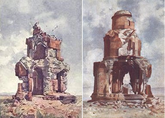 Եկեղեցու տեսքը` ըստ Արշակ Ֆետվաջյանի` 1920 թ. առաջ արած նկարի