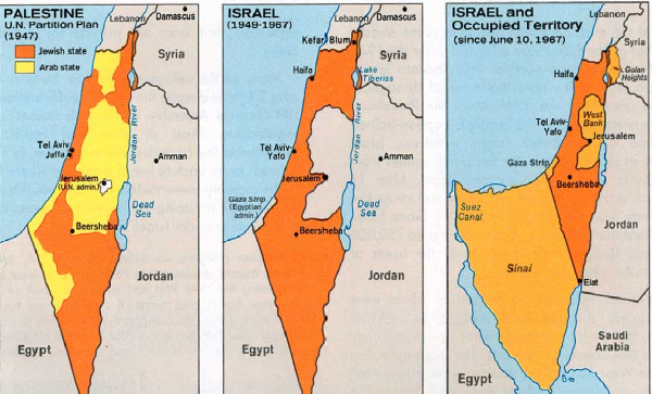 Իսրայէլի ստեղծումը 1948-ին, ընդլայնումը՝ 1967-ին, ու ներկայ իրավիճակը 