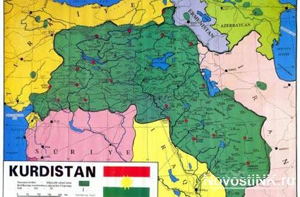 Մեծ Քուրդիստանի հավակնությունների քարտեզ