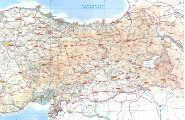 Քարտեզի վրա հայերի բնակության վարերը (ոչ ամբողջական) նշել է Կարեն Խանլարին