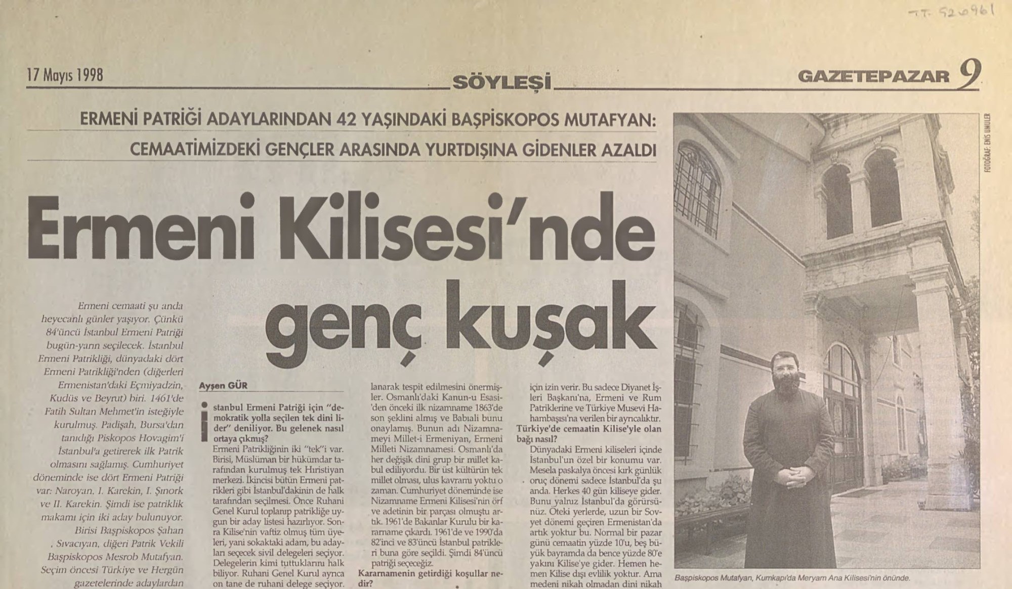 Ermeni Kilisesi’nde Genç Kuşak