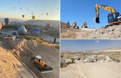 Kapadokya’daki yol çalışması tepkilere rağmen sürüyor