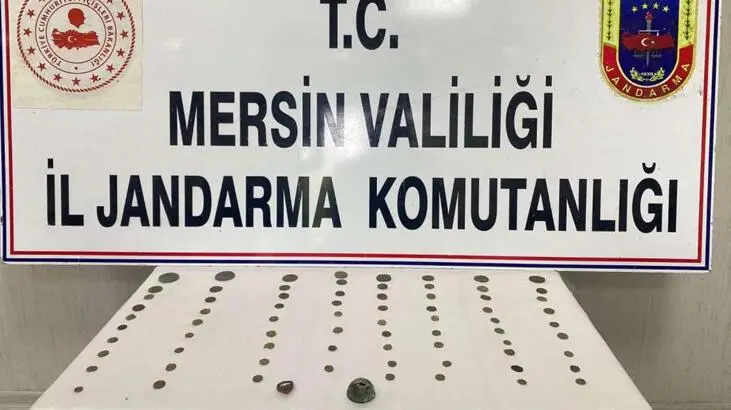 Mersin’de 80 bronz sikke ele geçirildi! 1 kişi gözaltına alındı