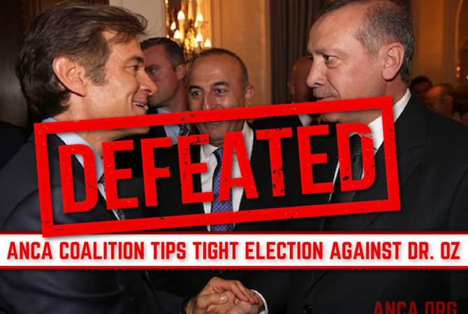 Amerika Ermeni Ulusal Komitesi liderliğindeki koalisyon, Mehmed Öz’ün ABD Senatosu üyeliğine seçilmesini engelleyebildi