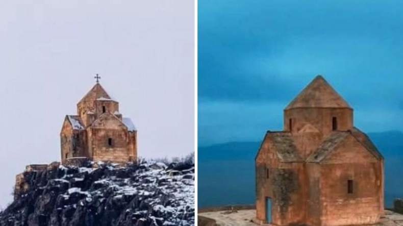 Azerbaycanlılar Artsakh’taki Vankasar kilisesindeki haçı kaldırdı