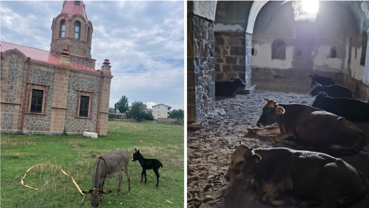Erzurum’da (Karin-‘Akunq’ web sitesi) tarihi eserler büyükbaş hayvanların bağlandığı mekanlara dönüştü