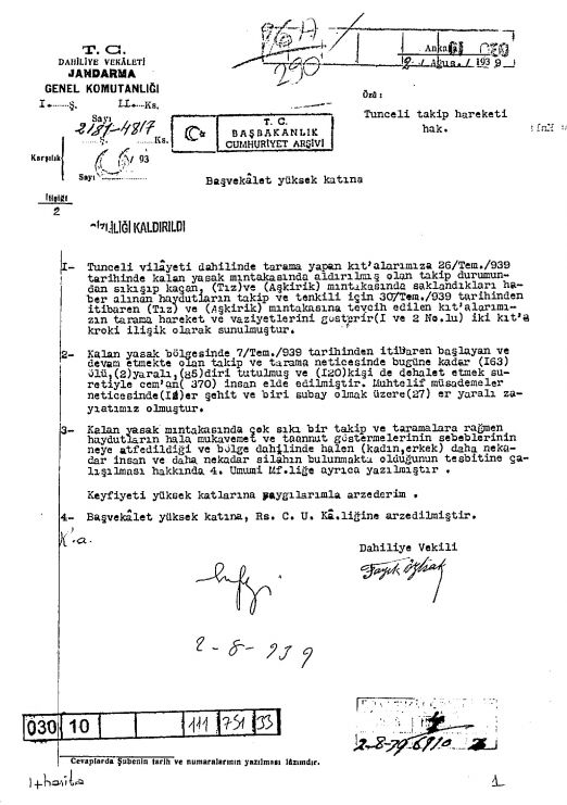 ‘Dersim’ tarihini değiştiren belge