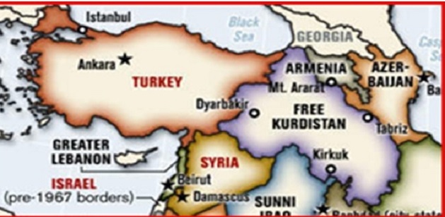 ABD’nin kullandığı bölünmüş Türkiye haritaları