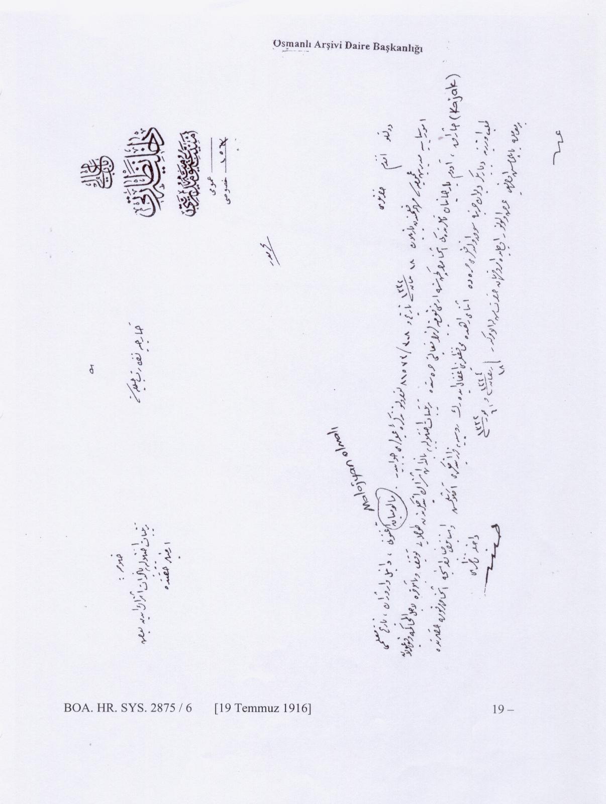 Ermeni Soykırımı yıllarında Osmanlı hükümetinden İspanya kralına yalan dolu mektup