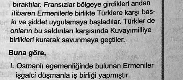 LGS’de Ermeniler hedef oldu