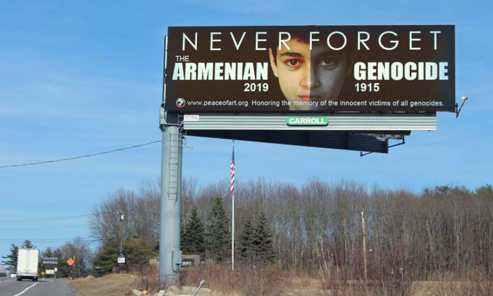 ABD’nin Massachusetts eyaletinde “Never Forget Armenian Genocide” yazılı elektronik tabelalar yerleştirildi