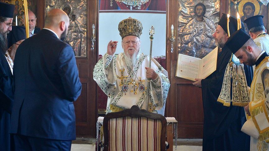 Fener Rum Patriği Bartholomeos Gökçeada’da ayin yönetti