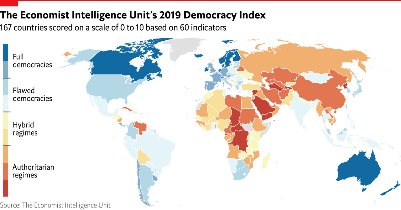 The Economist ‘Demokrasi Endeksi’nde Rusya ve Türkiye listenin sonlarında…