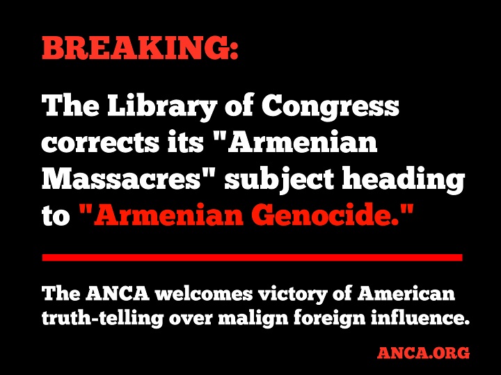 ABD Kongre Kütüphanesi ‘Ermeni Soykırımı’ başlığını kullanmaya başlayacak