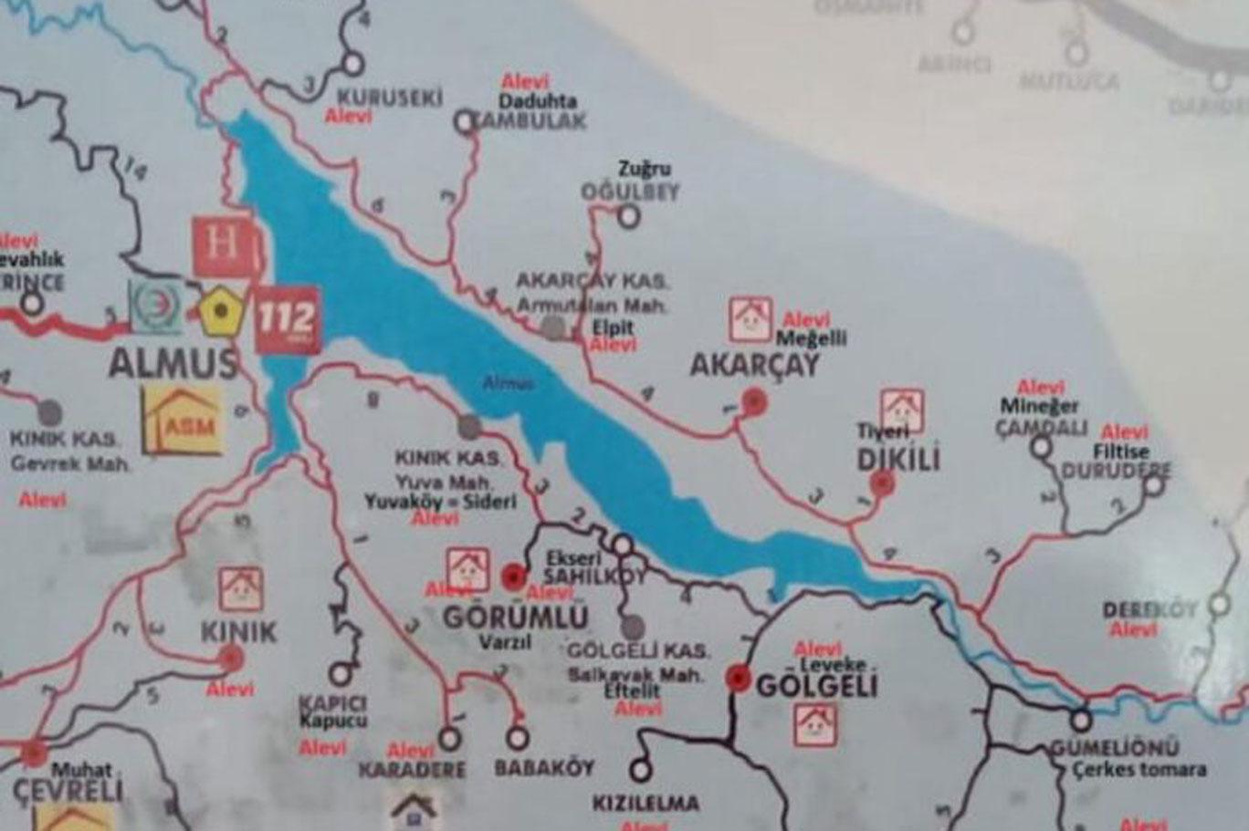 Alevi köylerinin işaretlendiği haritayı paylaşan doktora soruşturma