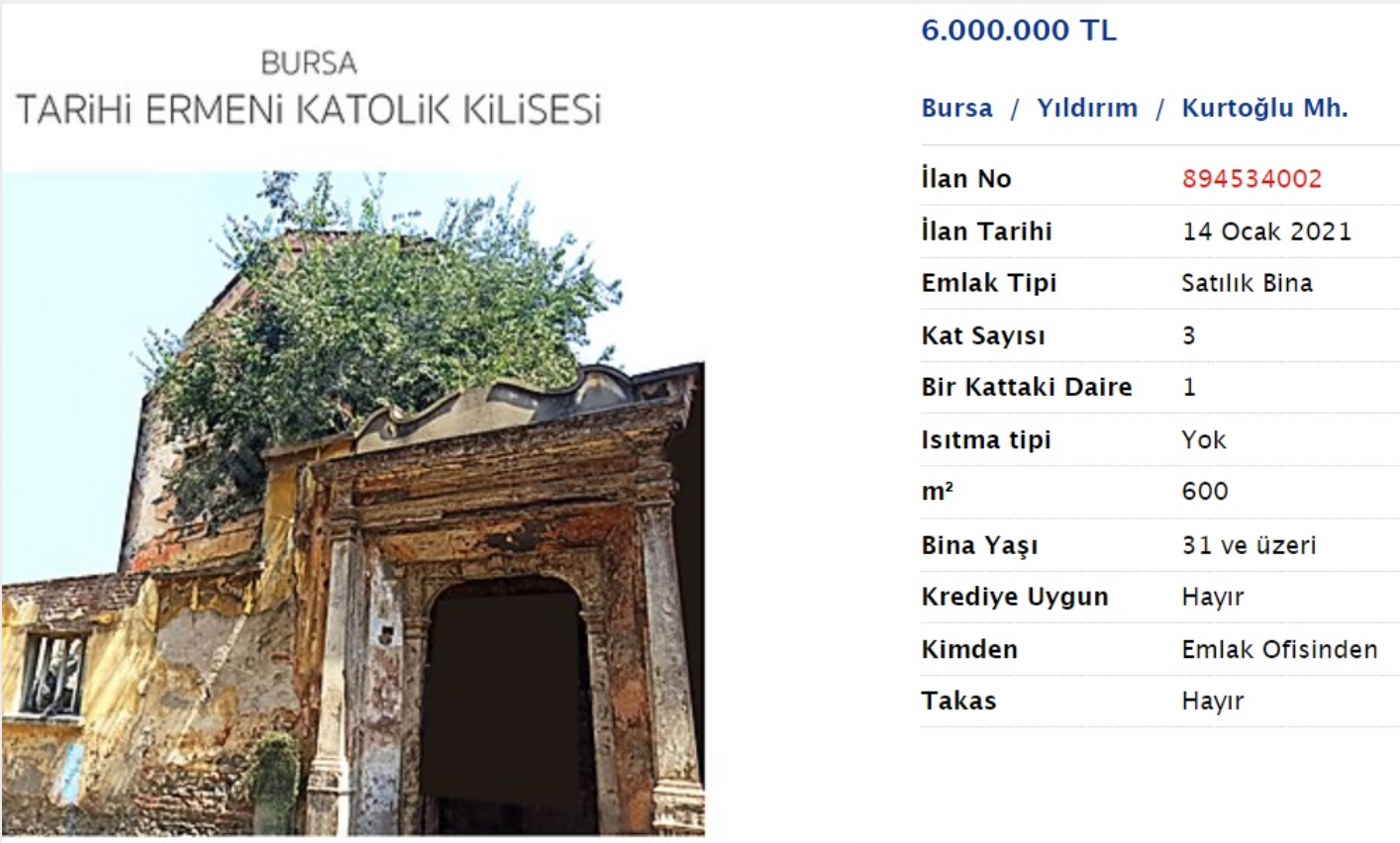 Bir ‘SATILIK KİLİSE’ daha