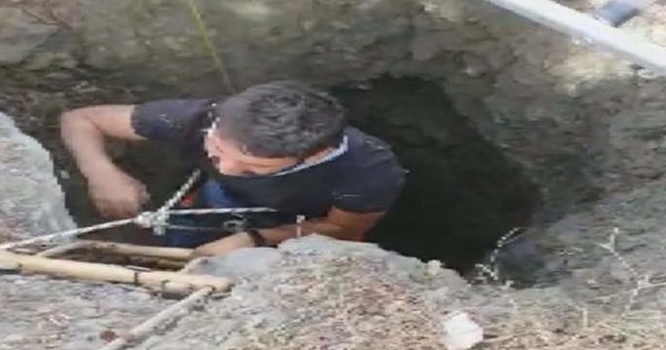 Arnavutköy’de fotoğraf çekeyim derken definecilerin kazdığı kuyuya düştü