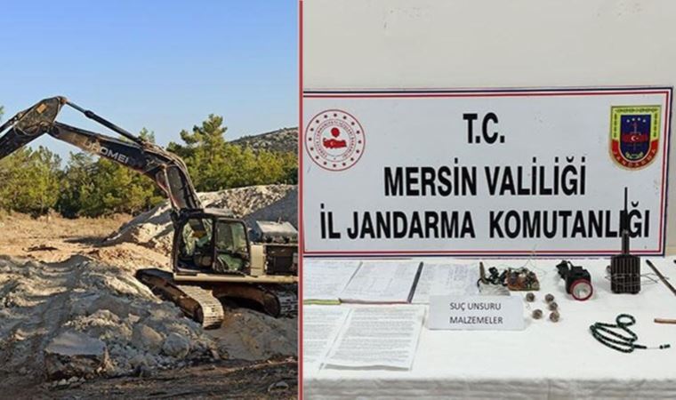 Mersin’de kaçak kazı yapan 7 kişi suçüstü yakalandı