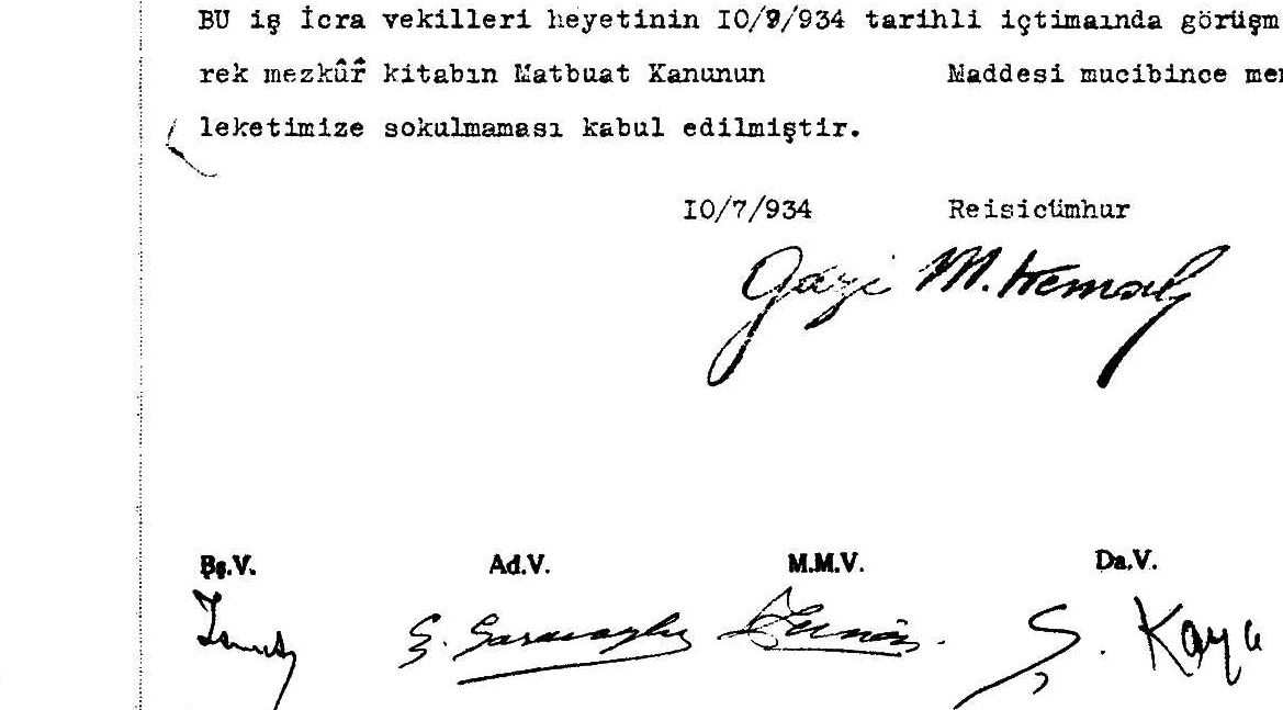 1934 yılında Türkiye: Ülkeye girişi yasaklanan üç kitap