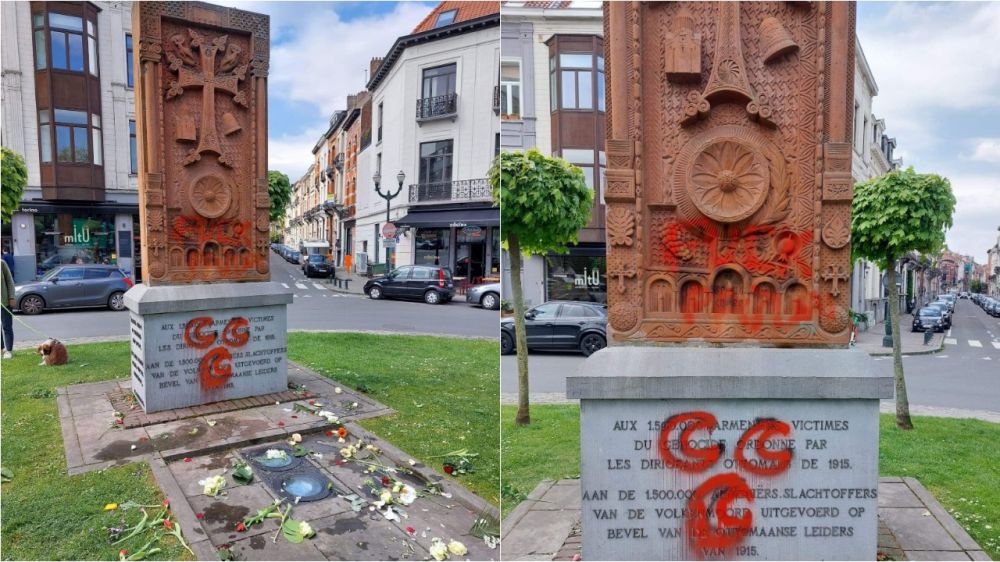 Belçika’da Ermeni soykırımı anıtına ülkücülerden saldırı