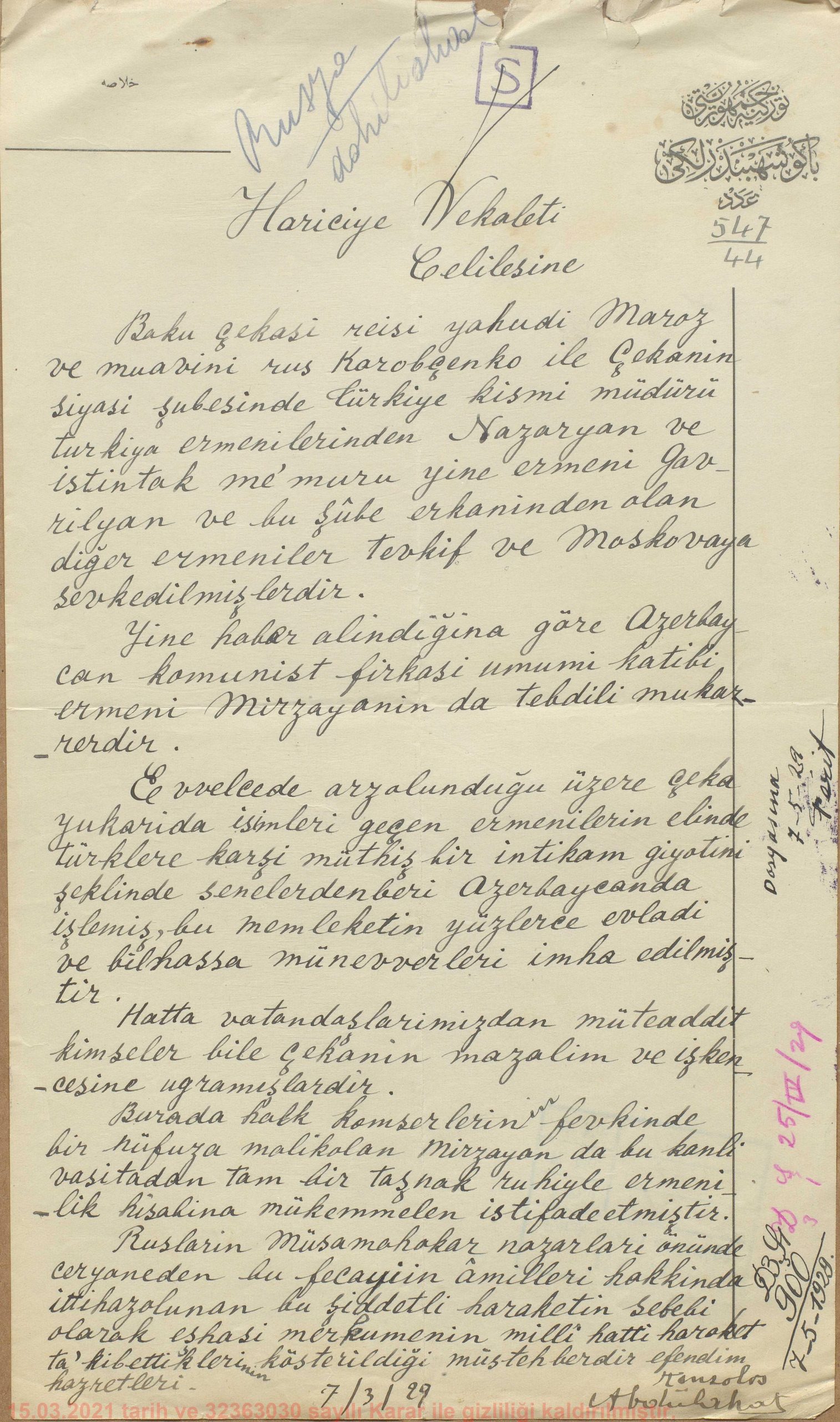 Türk Dışişleri İstihbaratı Radarındaki Bakü Ermenileri