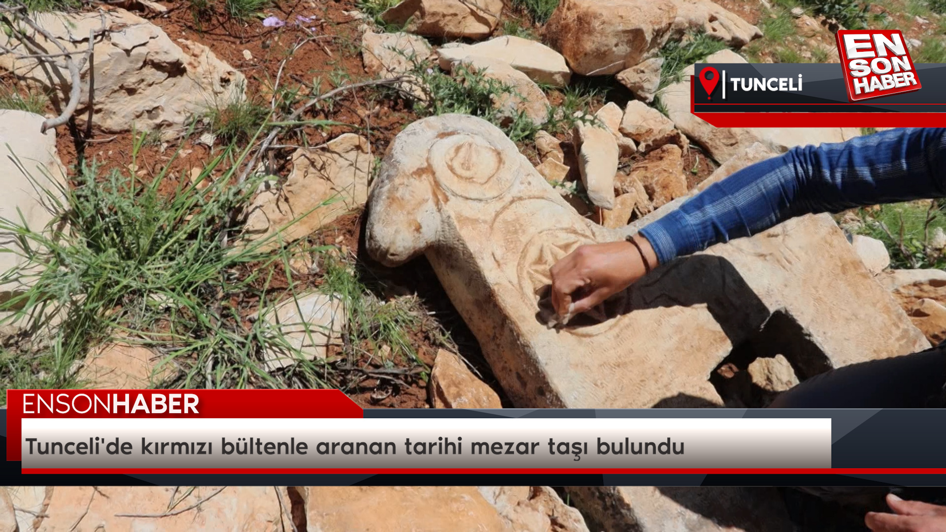 Kırmızı bültenle aranan 500 yıllık mezar taşı bulundu