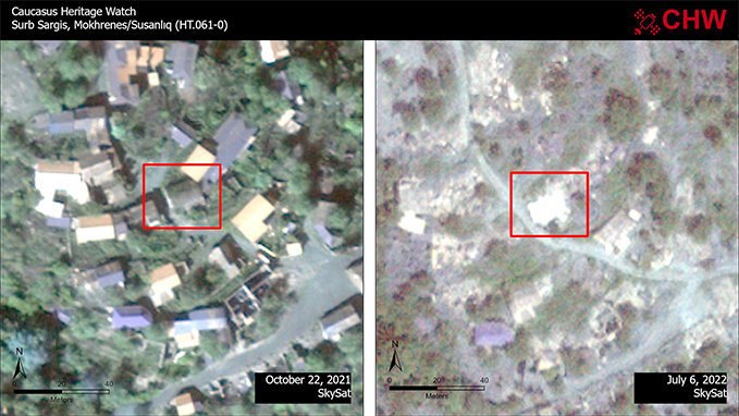 Azerbaycanlılar Hadrut’un Mokhrenes köyündeki Ermeni kilisesini yok etti