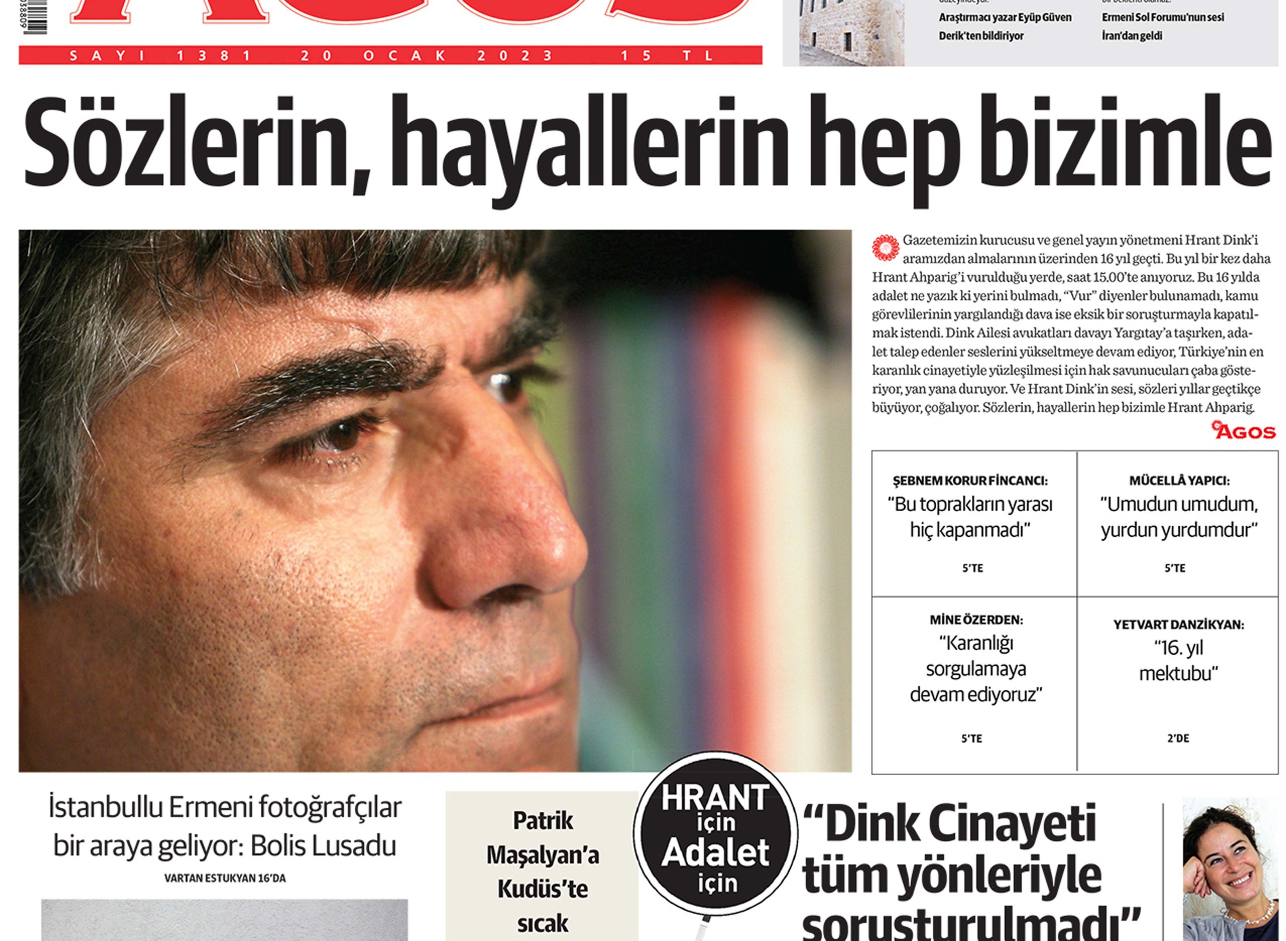 Agos yeni  sayısıyla bayilerdeAgos yeni sayısıyla bayilerde