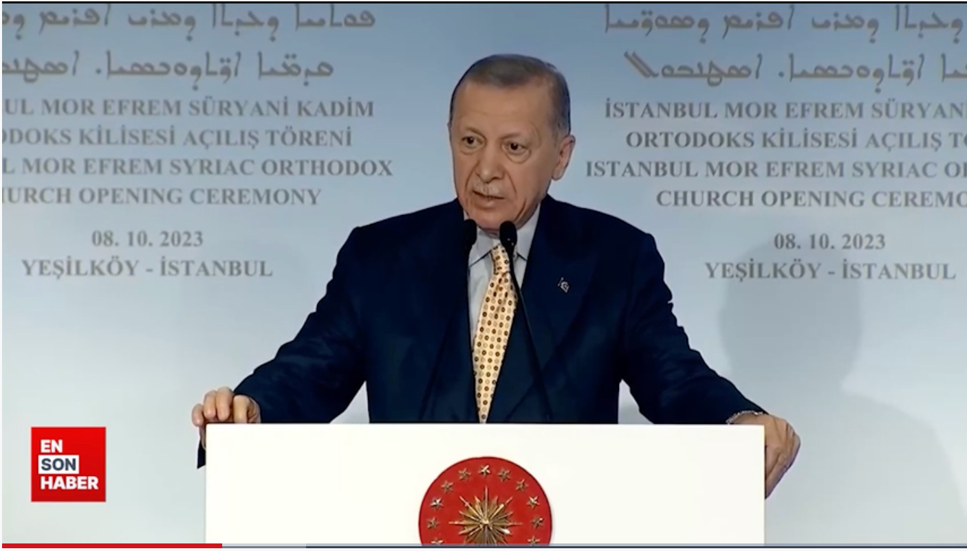 Cumhurbaşkanı Erdoğan Cumhuriyet’in ilk kilise açılışını Kanuni’nin sözü ile yaptı
