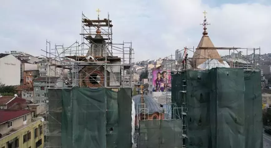 130 yıllık kilise restore ediliyor! Panayia Evangelistria Kilisesi’nden kareler