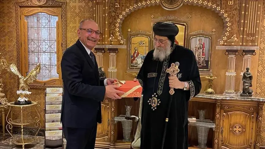 Türkiye’nin Kahire Büyükelçisi Şen’den Mısır Kıpti Ortodoks Kilisesine ziyaret