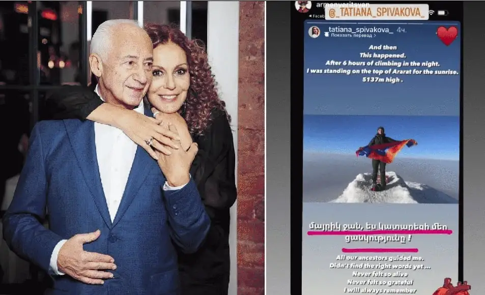 Spivakov’un kızı Ararat Dağı’na çıkarak Ermeni bayrağı açtı, oğluna “Masis” adını verdi