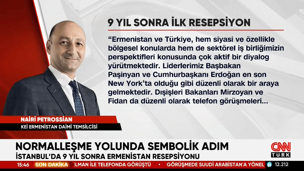 İstanbul’da 9 yıl sonra Ermenistan Resepsiyonu! Normalleşme yolunda sembolik adım