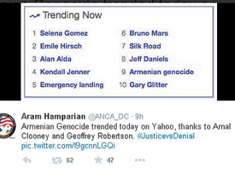 «Հայոց ցեղասպանություն»-ը` Yahoo-ում ամենաշատ փնտրված թեմաների տասնյակում