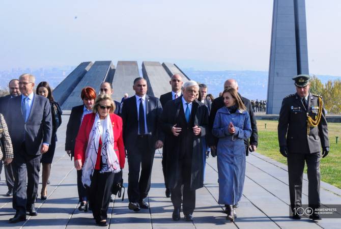Յունաստանի նախագահը յարգանքի տուրք մատուցեց Հայոց Ցեղասպանութեան զոհերու յիշատակին