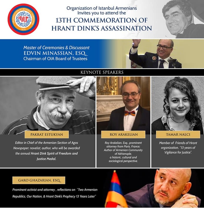 Հրանդ Տինքի սպանութեան տարելիցին առիթով ոգեկոչման ձեռնարկներ