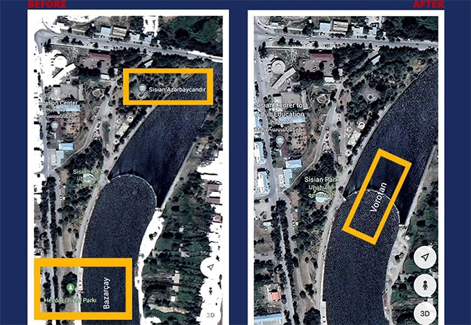 «Google Maps» եւ «Google Earth» յաւելուածներէն հեռացուած են ՀՀ Սիւնիքի մարզի համայնքներու տեղանուններուն կեղծ` ազրպէյճաներէն տարբերակները